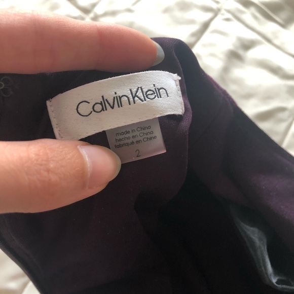 Calvin Klein Velvet Puff Sleeve Ruched Dress - Picture 11 of 16